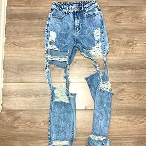 Distressed jeans